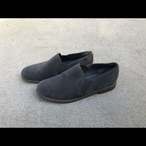 gray suede loafer
